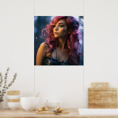 Poster Fille Fée Imaginaire futuriste (Cuisine)