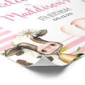 Poster Fille ferme signe de bienvenue (Coin)