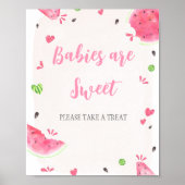 Poster Fille Fête de Bébé Pastèque Bébés sont Sucrés Pann (Devant)