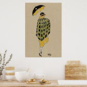 Poster Fille Flamme Dans La Pluie (Cuisine)