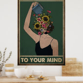 Poster Fille Fleur Soit Gentil À Votre Esprit (Cuisine)