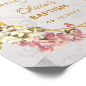 Poster Fille Fleurie Baptême Marbre Doré Orchidées Bienve (Coin)