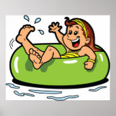 Poster Fille Flottant Dans Un Tube Intérieur (Devant)