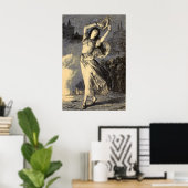 Poster Fille gitane à tambourin de l'ère victorienne (Bureau à domicile)