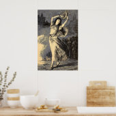 Poster Fille gitane à tambourin de l'ère victorienne (Cuisine)