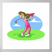 Poster fille golfeuse (Devant)