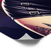 Poster Fille Gothique Rétro (Coin)