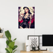 Poster Fille Gothique Rétro (Bureau à domicile)