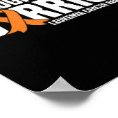 Poster Fille Guerrier Orange Ruban Leucémie Cancer Awa (Coin)