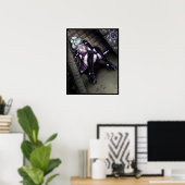 Poster Fille guerrière Anime (Bureau à domicile)