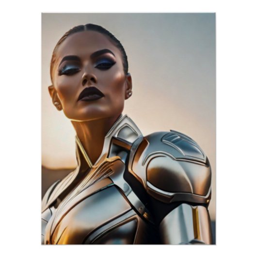 Poster Fille Guerrière du Futur (Devant)
