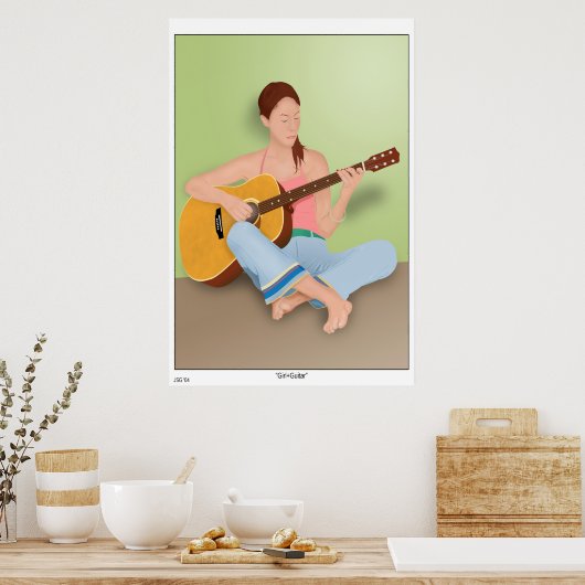 Poster Fille+Guitare (Cuisine)