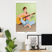 Poster Fille+Guitare (Bureau à domicile)