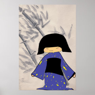 Poster Fille Japonaise