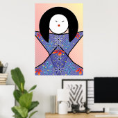 Poster fille japonaise (Bureau à domicile)