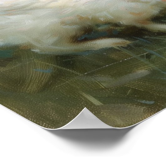 Poster Fille Jouant Avec Des Lapins Blancs À Pâques (Coin)