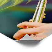 Poster Fille jouant de la flûte 2 (Coin)