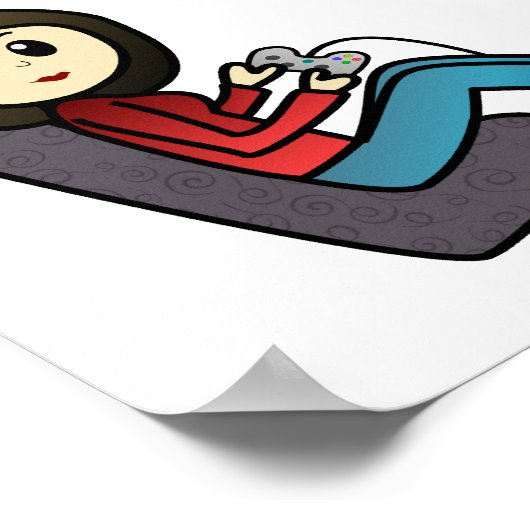 Poster Fille Joueuse Lumière (Coin)