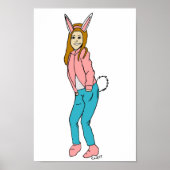 Poster fille lapin (Devant)