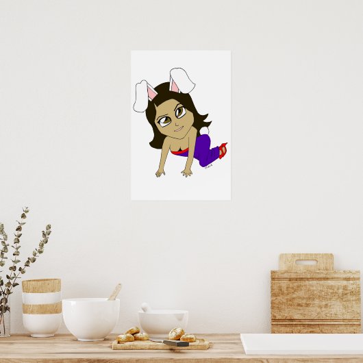 Poster fille lapin chibi (Cuisine)