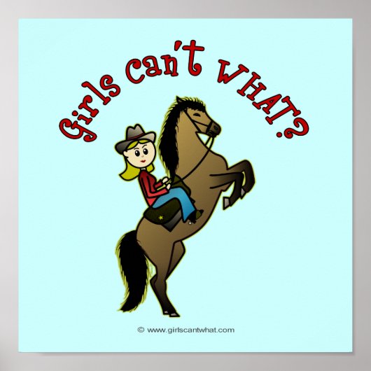 Poster Fille légère en cheval (Devant)