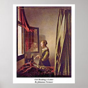 Poster Fille Lisant Une Lettre De Johannes Vermeer