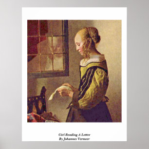Poster Fille Lisant Une Lettre De Johannes Vermeer