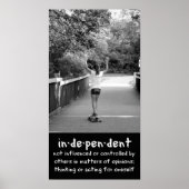 Poster Fille Longboard fête l'indépendance (Devant)