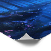 Poster Fille Lune dans la forêt enchantée (Coin)