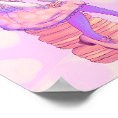 Poster Fille Macaron rose (Coin)