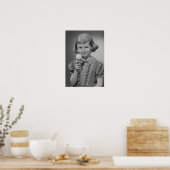 Poster Fille mangeant de la glace (Cuisine)