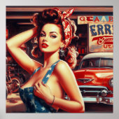 Poster Fille mécanique rétro (Devant)