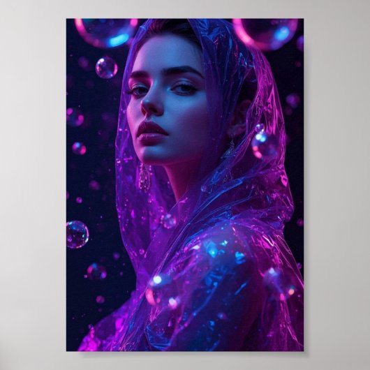 Poster Fille Néon 💜 (Devant)
