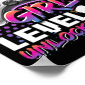 Poster Fille Niveau 10 Déverrouillé Jeu Vidéo Anniversair (Coin)