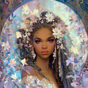 Poster Fille noire Reine noire Art Fantastique Déesse