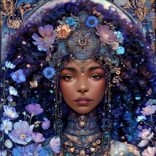 Poster Fille Noire Reine Noire Art Fantastique Déesse