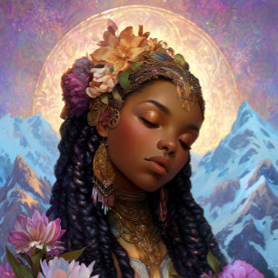 Poster Fille noire Reine noire Fantaisie Art Déesse