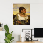Poster Fille orpheline au cimetière par Eugene Delacroix (Bureau à domicile)