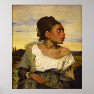 Poster Fille orpheline au cimetière par Eugene Delacroix