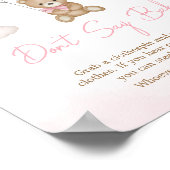 Poster Fille ours Baby shower de ballon ne pas dire bébé (Coin)