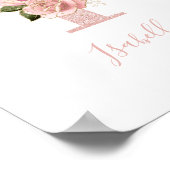 Poster Fille Pale Rose Parties scintillant or Monogramme  (Coin)