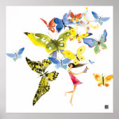Poster Fille papillon (Devant)