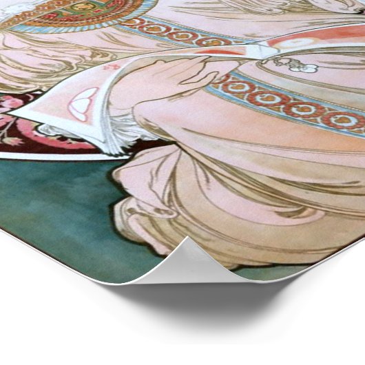 Poster Fille Paris en robe rose pâle (Coin)