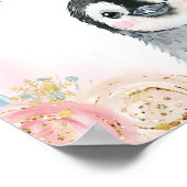 Poster Fille Pingouin Flocon de neige d'hiver Debout de n (Coin)