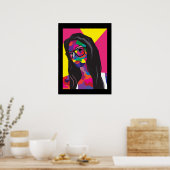 Poster fille pop art (Cuisine)