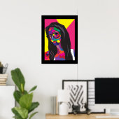Poster fille pop art (Bureau à domicile)