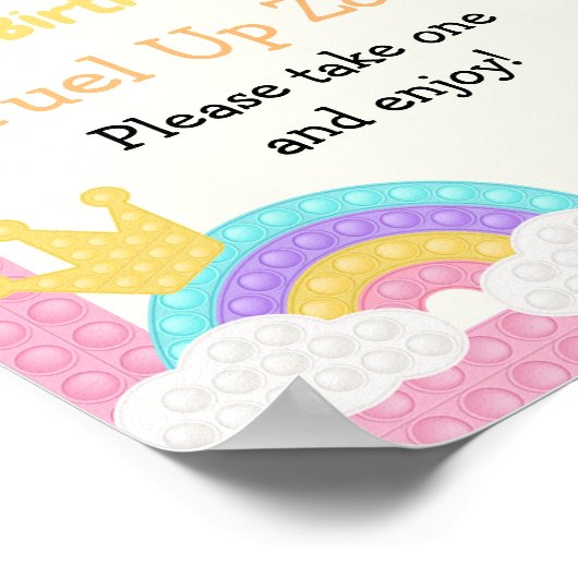 Poster Fille Pop It Fidget Anniversaire (Coin)