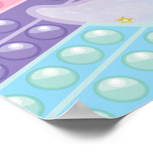 Poster Fille Pop It Fidget fête d'anniversaire (Coin)