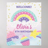 Poster Fille Pop It Fidget fête d'anniversaire (Devant)