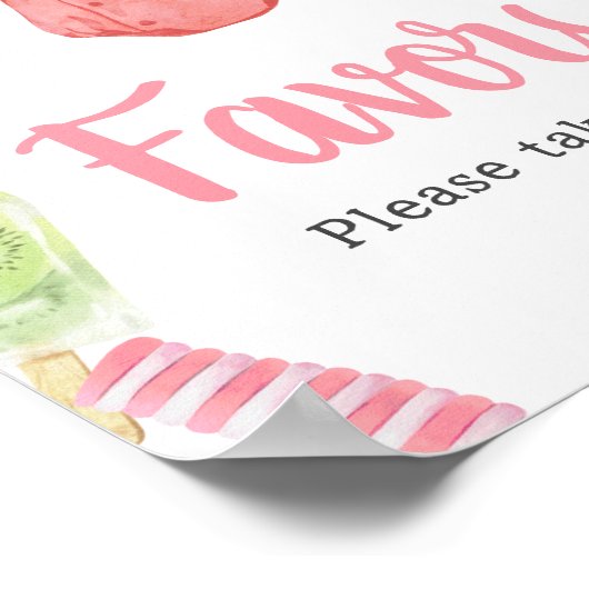 Poster Fille Popsicle Baby shower Faveurs (Coin)